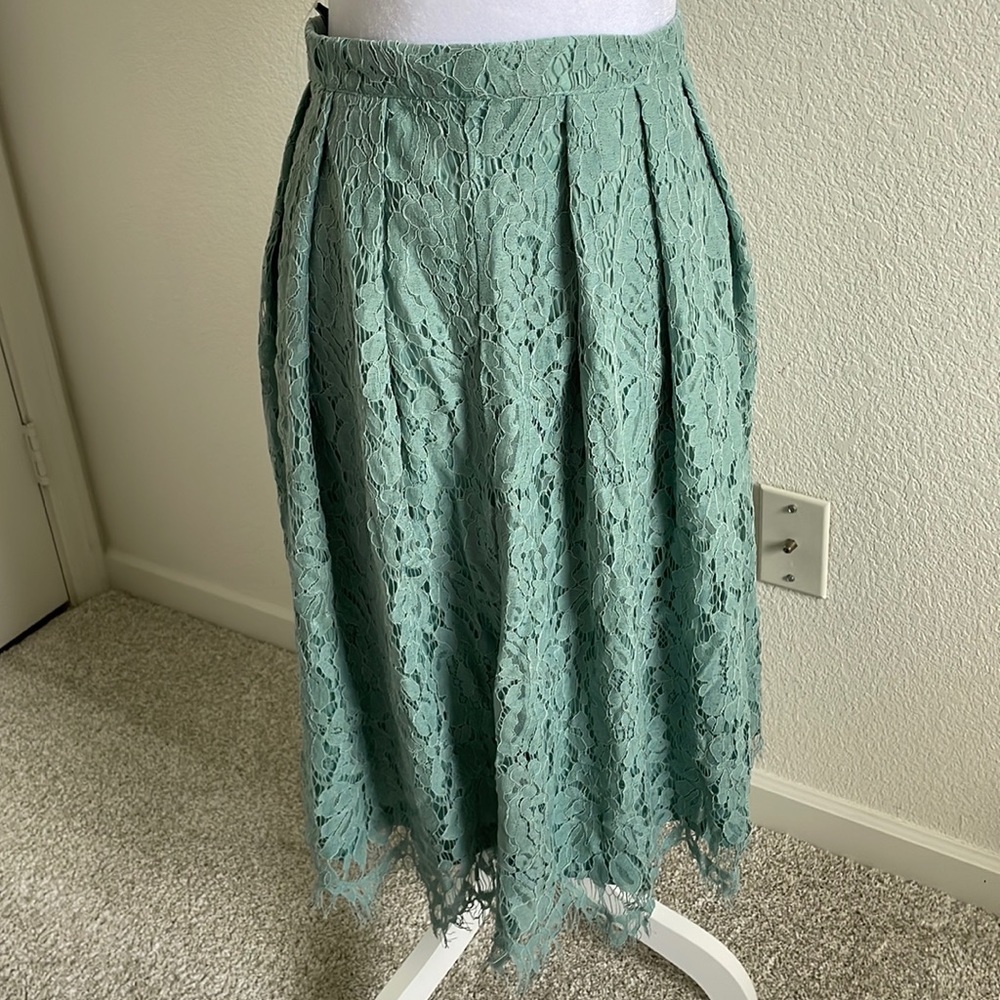 NWT Sage green/blue lace skirt
